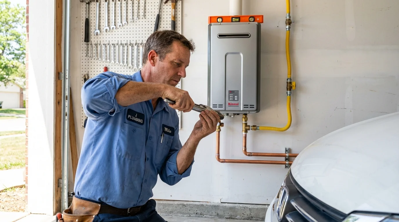 Tankless water heater installation by a Johns Plumbing LLC plumber in Barnhart